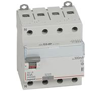 LEGRAND Interruptor Diferencial, 4P, 63 A, sensibilidad de 300mA, clase AC, DX3, 411666E