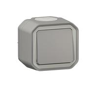 Legrand - Interruptor o conmutador 10A - Plexo - Estanco IP55 - Control de iluminación completo listo para instalar - Montaje en superficie - Gris - 069711LE