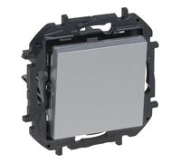 LEGRAND Interruptor o conmutador componible 10AX para instalación empotrada, Gama Niloé Step, Color Aluminio, 398221B