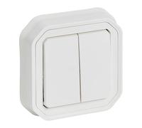 Legrand - Interruptor o conmutador Doble 10A - Plexo - Estanco IP55 - Control de iluminación completo listo para instalar - Montaje empotrado - Antracita - 069855LE