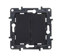 LEGRAND Interruptor o Conmutador Doble componible 10AX para instalación empotrada, Gama Niloé Step, Color Antracita, 398228