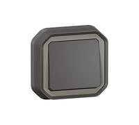 Legrand - Interruptor o conmutador impermeable Plexo 10A se entrega completo para montaje empotrado con garras antracita