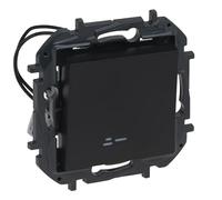 LEGRAND Interruptor o conmutador luminoso componible 10AX para instalación empotrada, Gama Niloé Step, Color Antracita, 398225B