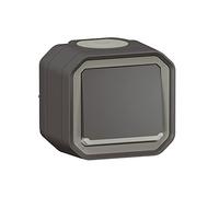 Legrand - Interruptor o conmutador luminoso impermeable Plexo 10A viene completo con indicador para montaje en aparente antracita