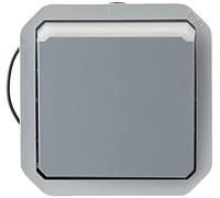 Legrand - Interruptor o de ida y vuelta brillante impermeable Plexo 10A para equipar una caja o placa soporte acabado gris