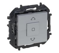 LEGRAND Interruptor para persianas 6AX para instalación empotrada, Gama Niloé Step, Color Aluminio, 398245B