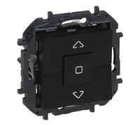 LEGRAND Interruptor para persianas 6AX para instalación empotrada, Gama Niloé Step, Color Antracita, 398246B