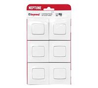 Legrand - Juego de 6 interruptores o de ida y vuelta Neptuno - Blanco