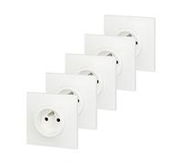 Legrand leg200255 - Lote de 5 tomas 2 polos + tierra, 3680 W, 230 V, color blanco