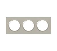 Legrand leg600823 placa dooxie cuadrada 3 orificios, acabado pluma