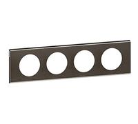Legrand LEG69034 - Serie céliane placa de material 4 posiciones de níquel negro