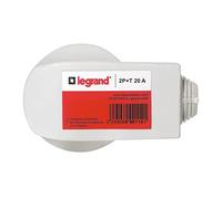 Legrand LEG90114 - Enchufe macho acodado (2 pines y toma de tierra, 20 A, 380 V)