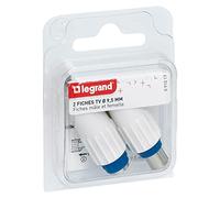 Legrand LEG91017 - Clavija de TV coaxial normalizada (1 macho y 1 hembra, 9,52 mm de diámetro)
