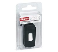 Legrand LEG91156 - Interruptor basculante (pulsador luminiscente, 2 A, hilo flexible), color negro