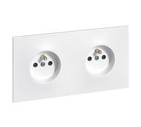 Legrand leg91332 Neptune - Toma de corriente doble con toma de tierra, precableada, 3680 W, 230 V, color blanco