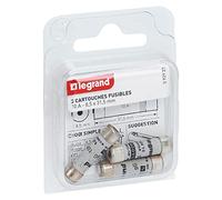 Legrand LEG92922 - Juego de 3 cartuchos de fusibles (10 A, 8,5 x 31,5 mm) | Lote de 3 cartuchos, 10 A, 230 V, 8,5 x 31,5 mm, cerámica, con indicador de fusión, para portafusibles