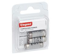 Legrand LEG92925 - Set de 3 cartuchos fusibles (16 A, 10,3 x 31,5 mm) | Lote de 3 cartuchos, 16 A, 10,3 x 31,5 mm, fusible de cerámica, con indicador de fusión, para portafusibles