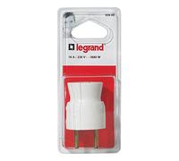 Legrand LEG93900 - Clavija de enchufe (2 fases + tierra, monopieza, 16 A, salida del cable trasera), color blanco