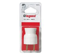 Legrand LEG93901 - Clavija de enchufe (2 fases + tierra, monopieza, 16 A, salida del cable trasera), color blanco