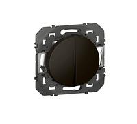 Legrand leg95266 VV Compo Interruptor o interruptor conmutado dooxie 10 AX + botón pulsador (6 A, acabado noir-emballage Blister