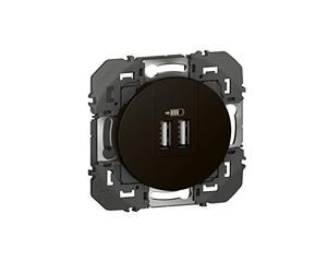 Legrand leg95287 2USB a + a 2.4 A 12 W doble cargador USB dooxie TypeA, 3 A, acabado negro