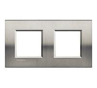 Legrand LNA4802M2ACS Placa Cuadrada Livinglight, 2 x 2 Módulos, Acero Pulido