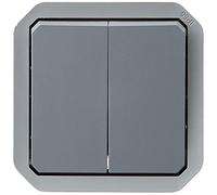 Legrand - Mando para función doble interruptor o de ida y vuelta 10 A o pulsador 10 A, impermeable Plexo, acabado gris