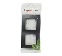 LEGRAND Marco 2 elementos, Placa embellecedor para mecanismo de la gama Niloé Monobloc, Color Negro, 396416