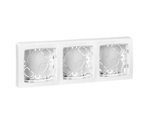 Legrand, Marco 3 elementos, Gama Oteo, para Mecanismo de Superficie, Horizontal y Vertical, Blanco, 086093E