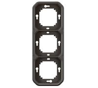 Legrand - Marco de empotrar triple estanco Plexo - Para montaje empotrado horizontal o vertical - Antracita - 069608LE