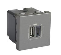 Legrand Mosaic Cargador USB Tipo C 2 Módulos Aluminio - 079392