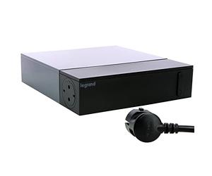 LEGRAND, Multimedia TV Corner 694515 - Enchufe múltiple (4 enchufes, Interruptor de Encendido/Apagado, protección contra sobretensiones integrada (SPD), Cable de 2 m, Color Negro