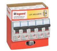 LEGRAND | Multipack 5 Disyuntores 20A, Llegada Alta Y Salida Baja Por Terminales Auto, Alimentación De Peine, Visualización Inmediata Del Circuito Fallo