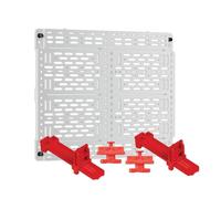 Legrand OnQ - Placa de montaje universal de 10 pulgadas, dispositivos seguros en placa de montaje de caja de medios estructurados, placa de montaje con 2 abrazaderas de carraca, placa de pared
