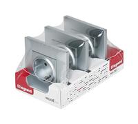 LEGRAND Pack 3 enchufes 2P+T 16A monobloc para instalación empotrada, Gama Niloé Step, Color Alumunio, 398303
