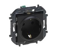 LEGRAND Pack 3 enchufes 2P+T 16A monobloc para instalación empotrada, Gama Niloé Step, Color Antracita, 398305B