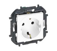 LEGRAND Pack 5 enchufes 2P+T 16A monobloc para instalación empotrada, Gama Niloé Step, Color Blanco, 398301B