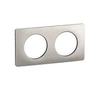 LEGRAND - Placa Céliane - Placa de acabado para enchufes e interruptores Céliane - 2 posiciones - Aluminio satinado