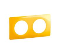 LEGRAND - Placa Céliane - Placa de acabado para enchufes e interruptores Céliane - 2 posiciones - Amarillo azafrán