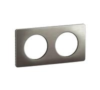 LEGRAND - Placa Céliane - Placa de acabado para enchufes e interruptores Céliane - 2 postes - Acero satinado