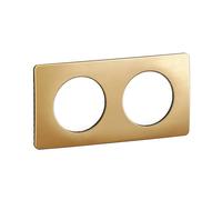 LEGRAND - Placa Céliane - Placa de acabado para enchufes e interruptores Céliane - 2 postes - Latón satinado