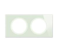 LEGRAND - Placa Céliane - Placa de acabado para enchufes e interruptores Céliane - 2 postes - Vidrio opal blanco