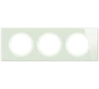 LEGRAND - Placa Céliane - Placa de acabado para enchufes e interruptores Céliane - 3 postes - Vidrio opal blanco