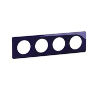 LEGRAND - Placa Céliane - Placa de acabado para enchufes e interruptores Céliane - 4 posiciones - Azul de horno