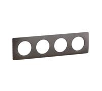 LEGRAND - Placa Céliane - Placa de acabado para enchufes e interruptores Céliane - 4 posiciones - Gris ceniza