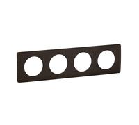 LEGRAND - Placa Céliane - Placa de acabado para enchufes e interruptores Céliane - 4 posiciones - Negro mate