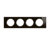 LEGRAND - Placa Céliane - Placa de acabado para enchufes e interruptores Céliane - 4 postes - Cristal ónix negro