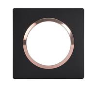 LEGRAND - Placa cuadrada Dooxie 1 poste acabado negro anillo de cobre
