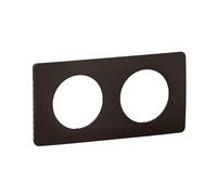 LEGRAND | Placa de 2 postes negro mate, celliana, acabado decorativo moderno, compatible con mecanismos celana, 90% material reciclado
