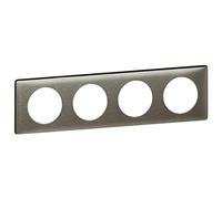 Legrand - Placa de acabado Céliane de 4 estaciones en acabado Tungsten Metal